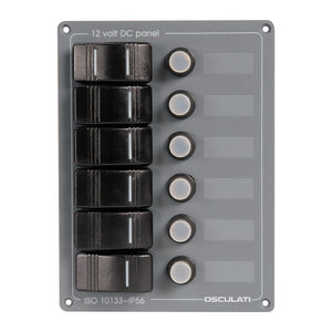 6-switche aluminium vertical panel - foto originale Osculati Srl