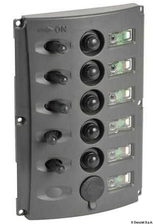 Electric panel w/automatic fuses and double LED - foto originale Osculati Srl