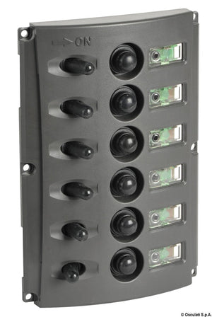 Electric panel w/automatic fuses and double LED - foto originale Osculati Srl