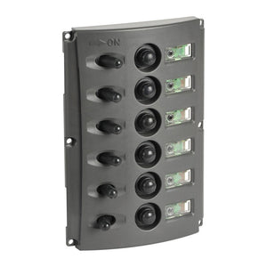 Electric panel w/automatic fuses and double LED - foto originale Osculati Srl