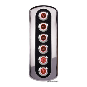 Backlit carbon fiber panel. Red LED - foto originale Osculati Srl