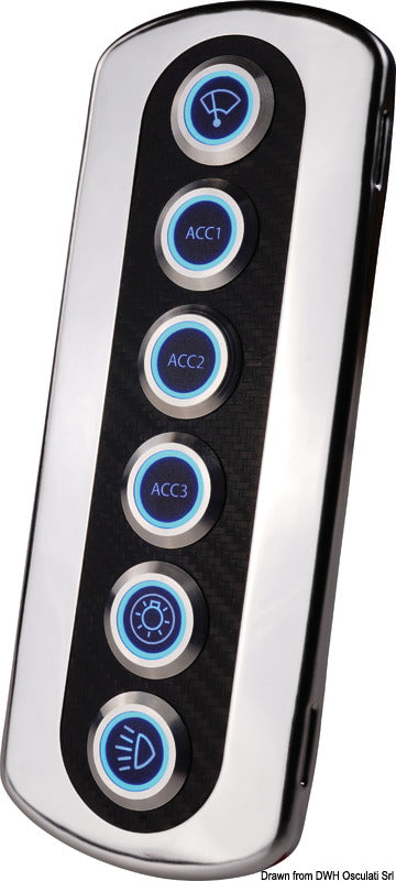 Backlit carbon fiber panel. Blue LED - foto originale Osculati Srl