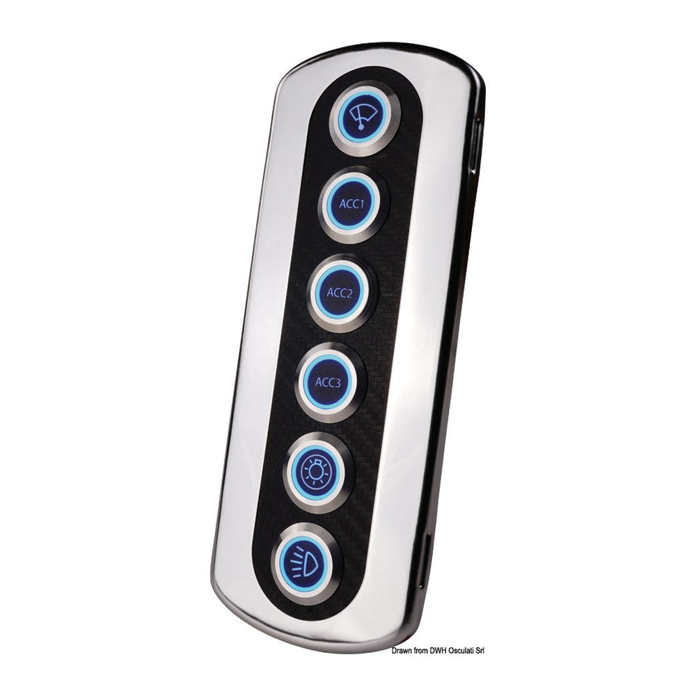 Backlit carbon fiber panel. Blue LED - foto originale Osculati Srl