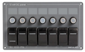 Horizontal electric panel w/7 switches - foto originale Osculati Srl