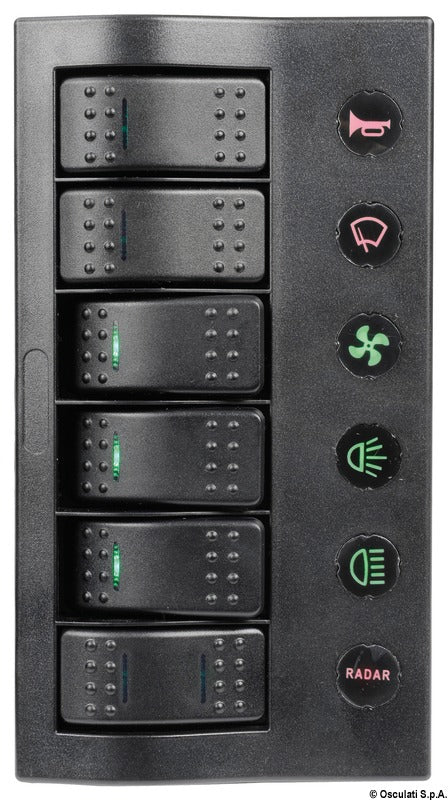 PCP Compact electric panel w/6 switches - foto originale Osculati Srl