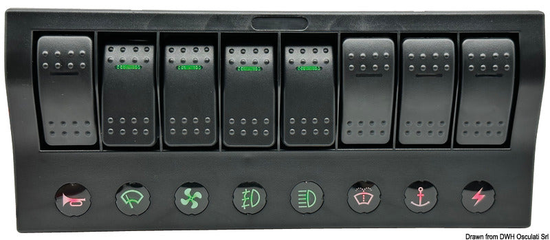 PCP Compact electric panel w/8 switches - foto originale Osculati Srl