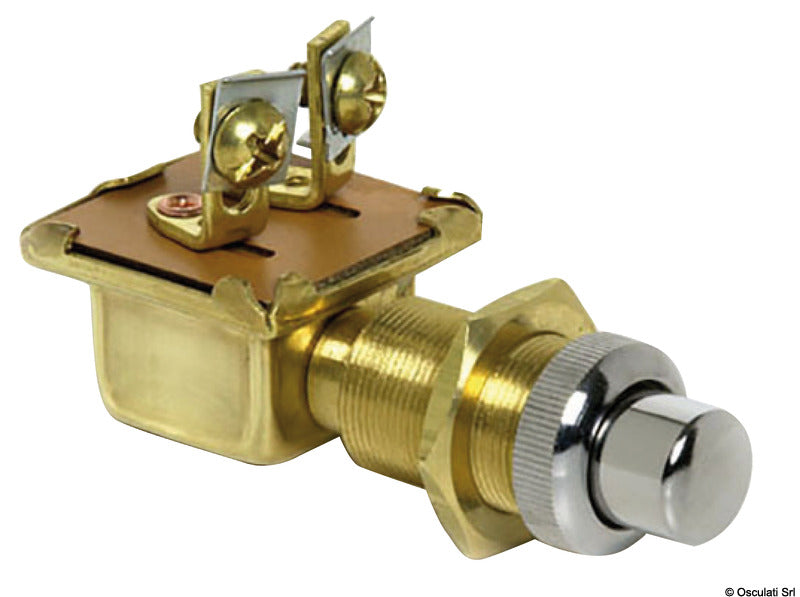 Watertight push button chromed brass 15 x 25 mm - foto originale Osculati Srl