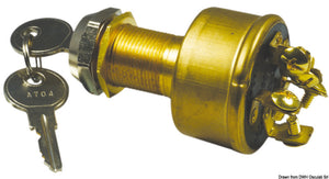 Watertight ignition key 5 positions brass - foto originale Osculati Srl