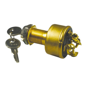 Watertight ignition key 5 positions brass - foto originale Osculati Srl