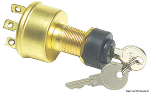 Watertight ignition key 4 positions brass - foto originale Osculati Srl