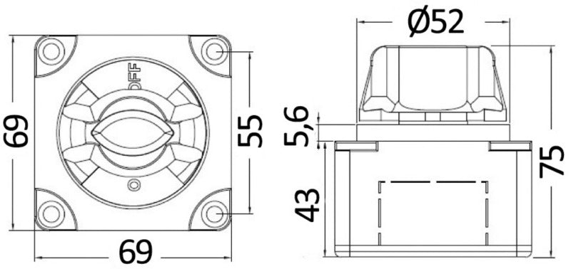 Battery switch 300A OFF-1-BOTH-2 - foto originale Osculati Srl