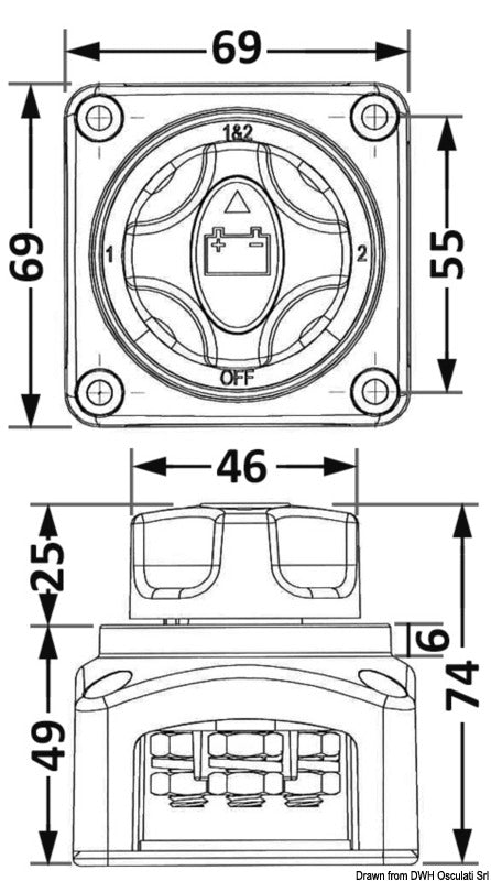 Battery switch 100A/300A - foto originale Osculati Srl