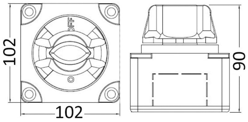 Battery disconnector/switch 550A OFF-ON-BOTH - foto originale Osculati Srl
