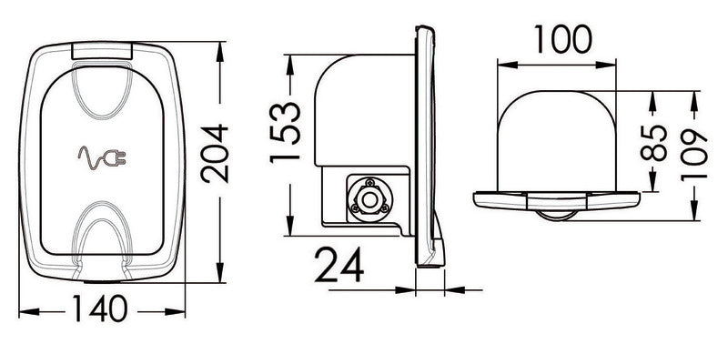 R-Evolve fixed articulating plug 16 A - foto originale Osculati Srl