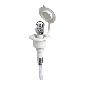 Push-button shower white finish PVC hose 4 m Flat mounting - foto originale Osculati Srl