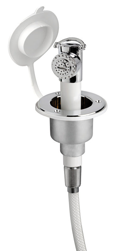 Push button shower chromed finish PVC hose 4 m Flat mounting - foto originale Osculati Srl