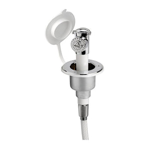 Push button shower chromed finish PVC hose 4 m Flat mounting - foto originale Osculati Srl