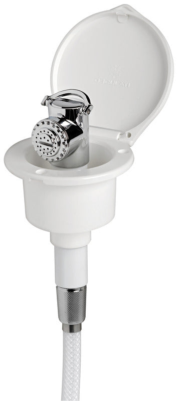 Elegant shower box white finish PVC hose 2.5 m Flat mounting - foto originale Osculati Srl