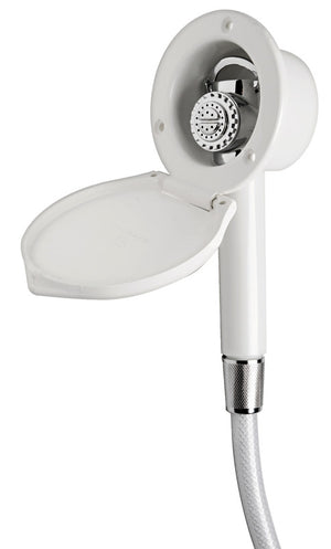 Elegant shower box white finish PVC hose 2.5 m Wall mounting - foto originale Osculati Srl