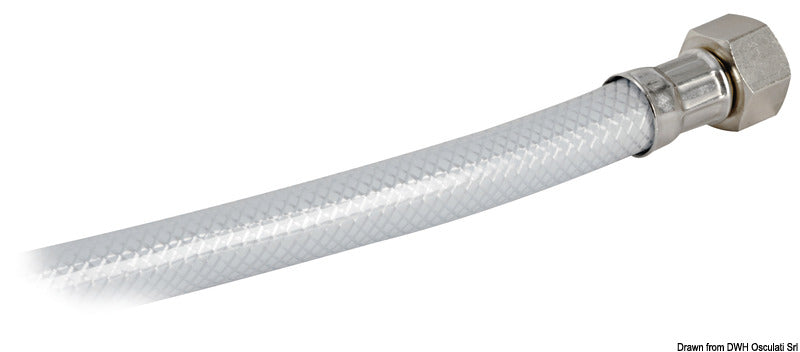 Push button shower white PVC hose 4 m - foto originale Osculati Srl