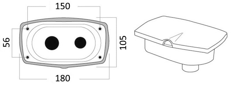 New Edge shower box chromed PVC hose 2.5 m Rear shower outlet - foto originale Osculati Srl