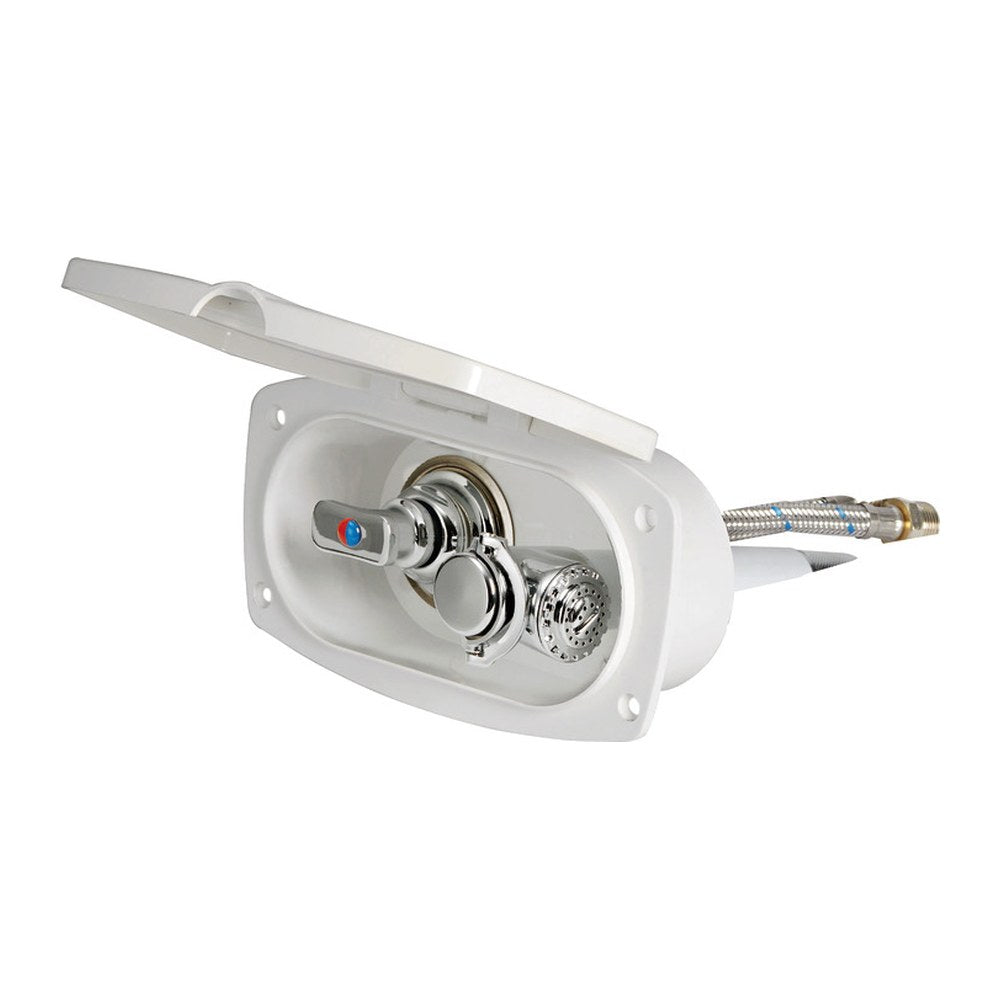 New Edge shower box white PVC hose 2.5 m Rear shower outlet - foto originale Osculati Srl