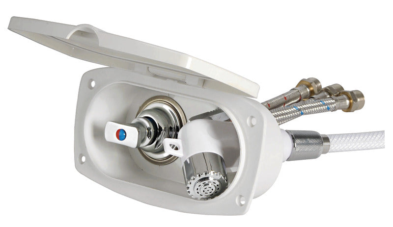 New Edge shower box white PVC hose 4 m Crosswise shower outlet - foto originale Osculati Srl