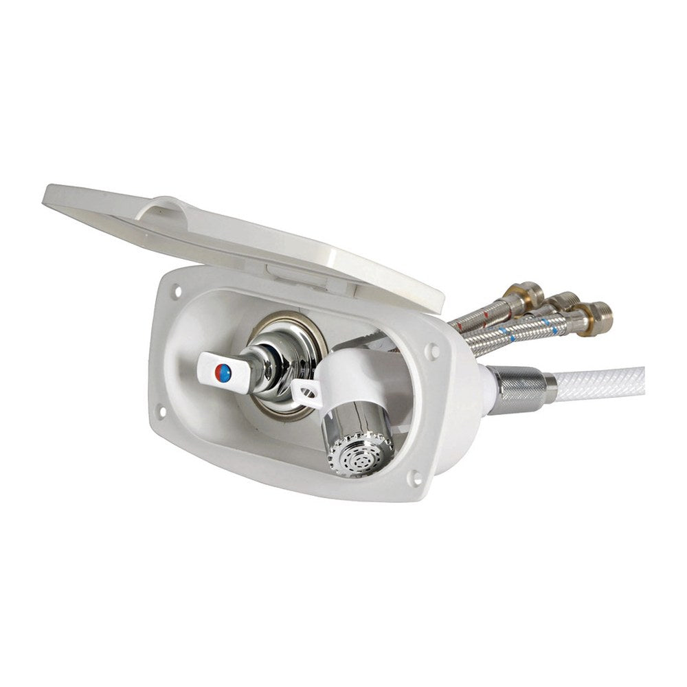 New Edge shower box white PVC hose 4 m Crosswise shower outlet - foto originale Osculati Srl