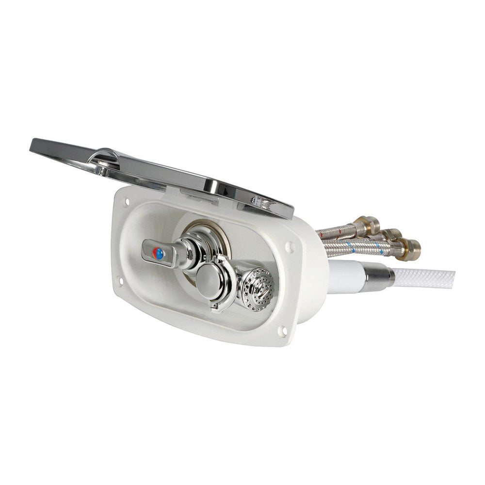 New Edge shower box chromed PVC hose 2.5 m Rear shower outlet - foto originale Osculati Srl