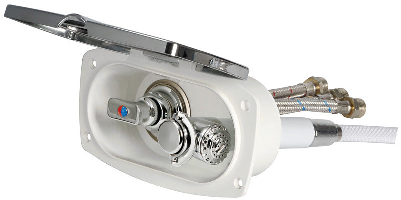 New Edge shower box chromed PVC hose 2.5 m Rear shower outlet - foto originale Osculati Srl