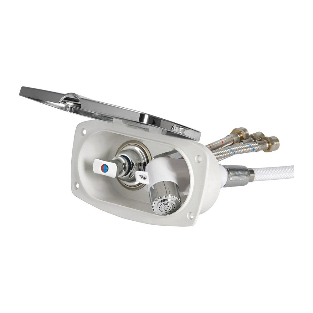New Edge shower box chromed PVC hose 2.5 m Crosswise shower outlet - foto originale Osculati Srl