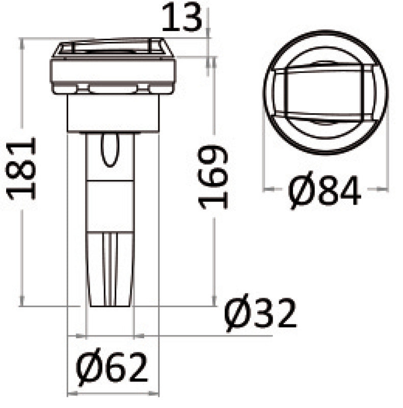 Saturn cold water shower horizontal chromed base - foto originale Osculati Srl