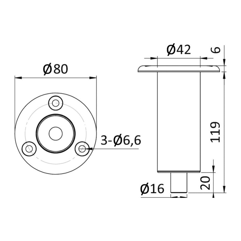 Recess-fit SS base for 15.480.xx - foto originale Osculati Srl