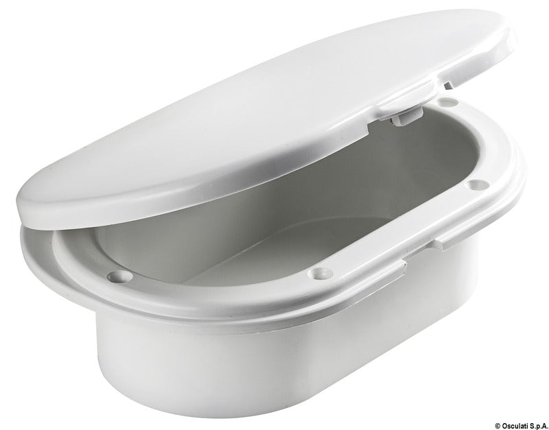 Oval shower enclosure + door rear outlet 185x131 - foto originale Osculati Srl