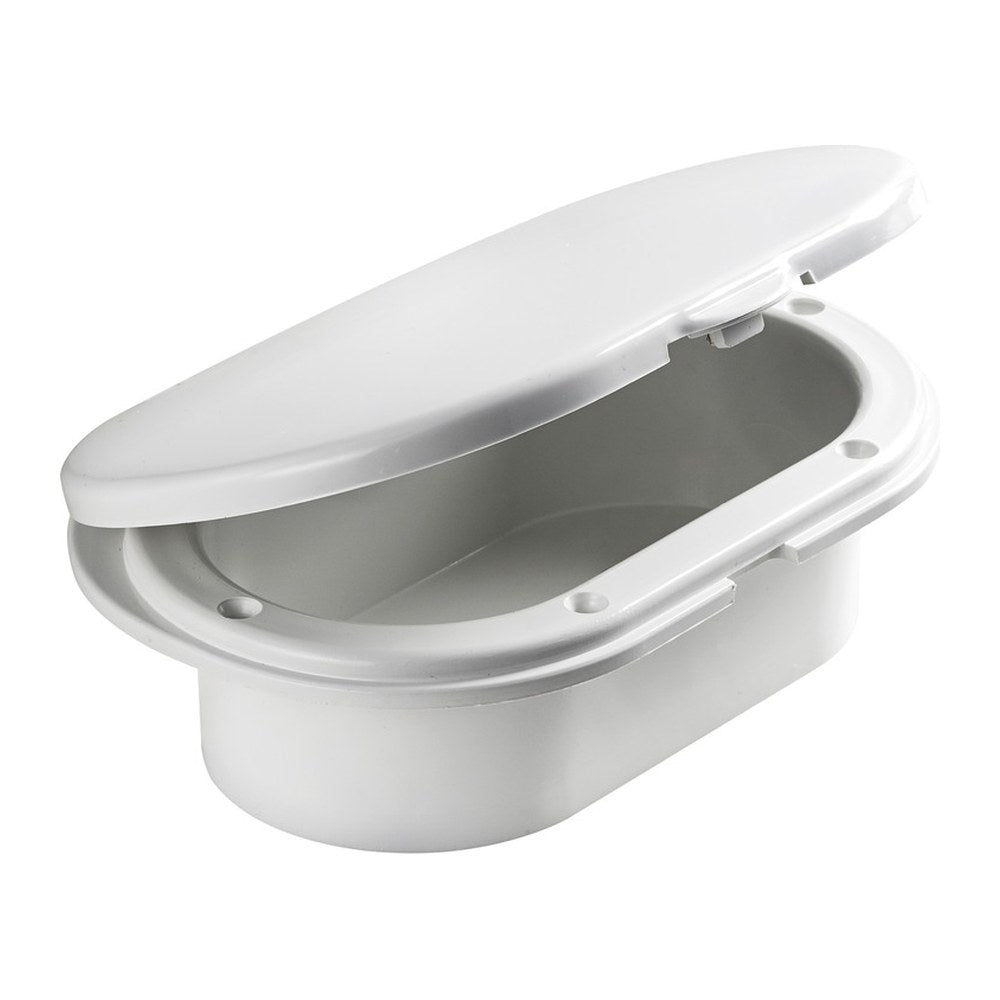 Oval shower enclosure + door rear outlet 185x131 - foto originale Osculati Srl