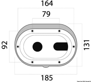 Oval shower enclosure + door cross outlet 185x131 - foto originale Osculati Srl