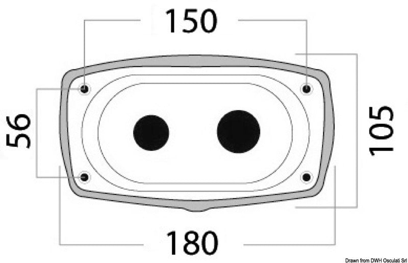 New Edge shower enclos. + door rear outlet 180x105 - foto originale Osculati Srl