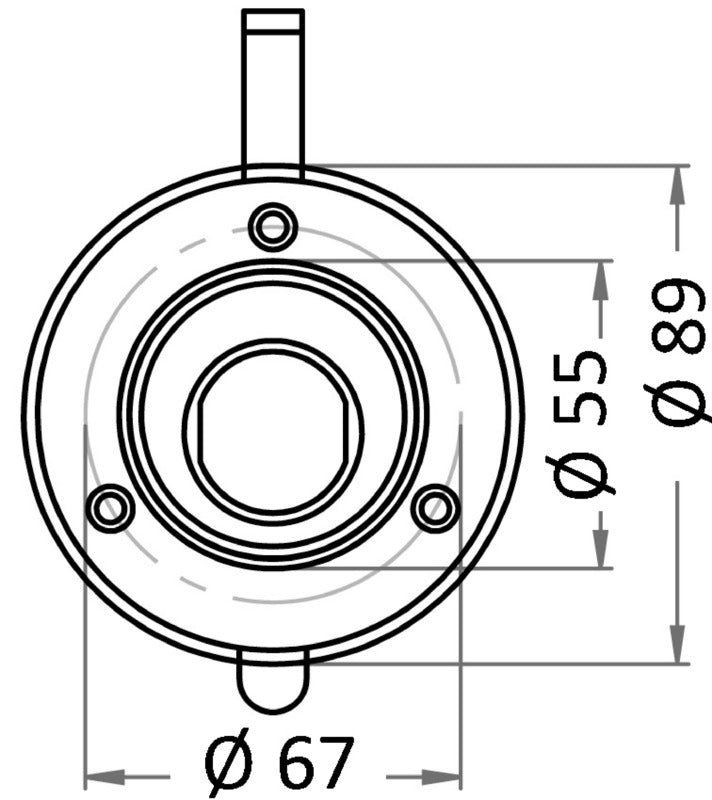 White deckshower head housing + cap/gasket - foto originale Osculati Srl