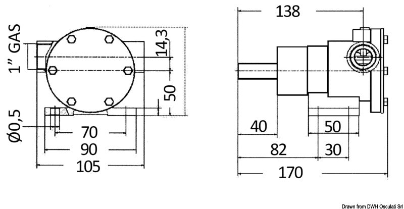Nauco 335 pump 107 l mechanic seal - foto originale Osculati Srl