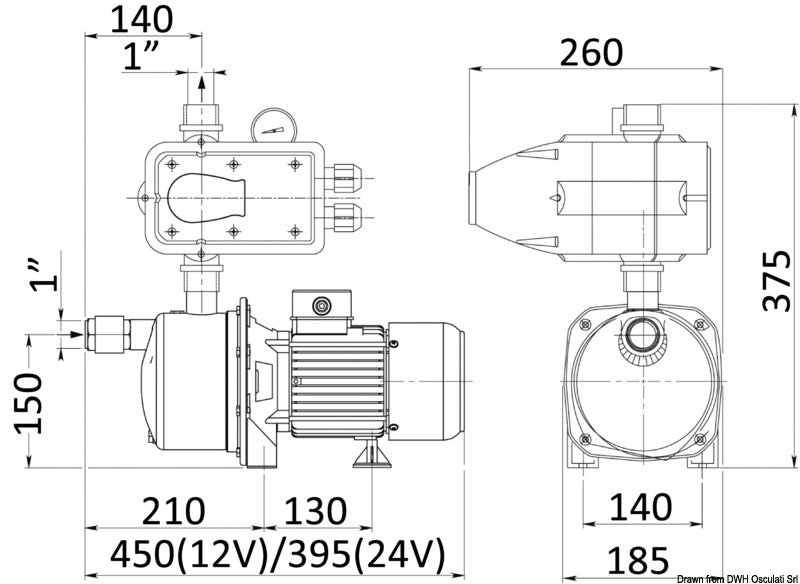 CEM fresh water pump 24 V 50 l/min EPC system - foto originale Osculati Srl