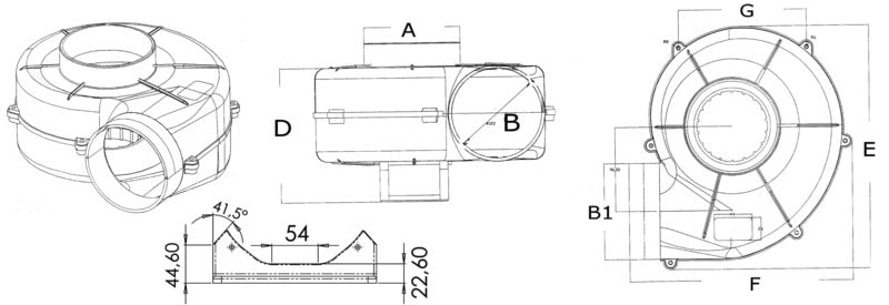 Centrifugal extractor with bracket 24 V 7 A - foto originale Osculati Srl