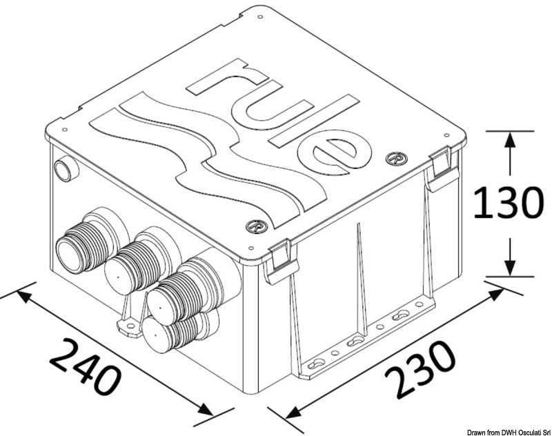 Drain kit for RULE shower 24 V - foto originale Osculati Srl