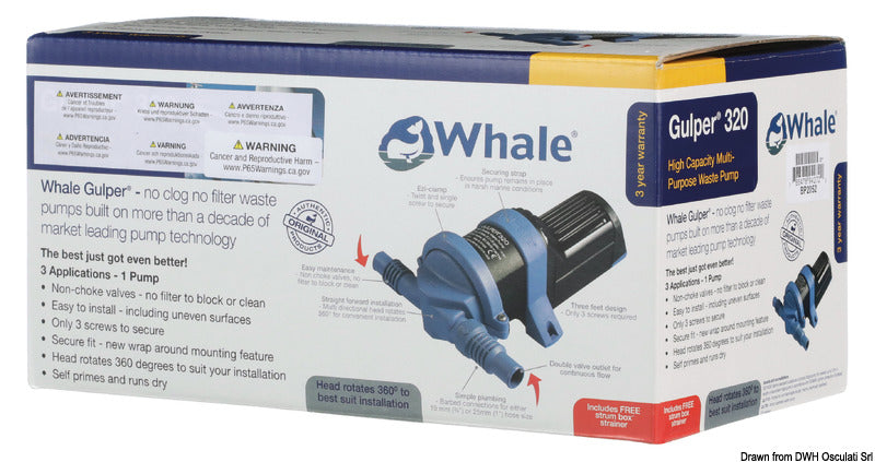 WHALE Gulper pump 320 12V retail - foto originale Osculati Srl