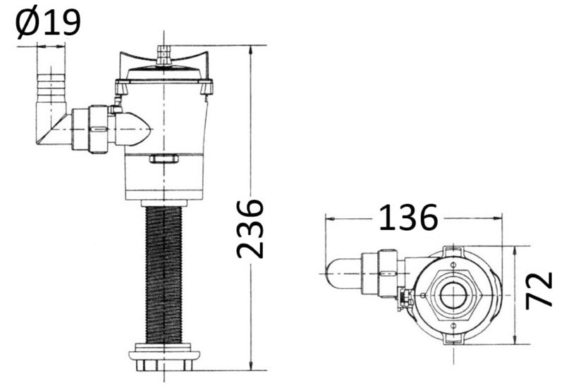 Europump in-line bulkhead pump fish tank aeration - foto originale Osculati Srl