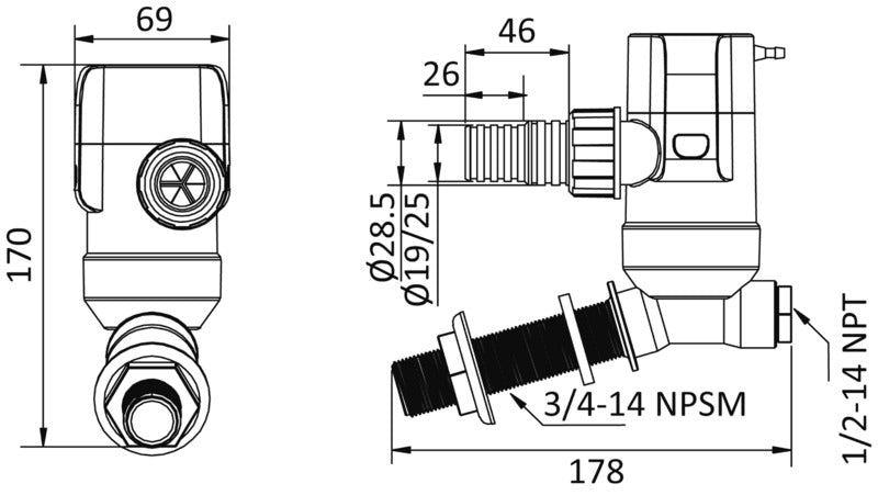Europump Next Generation aerator pump 24V vertical - foto originale Osculati Srl