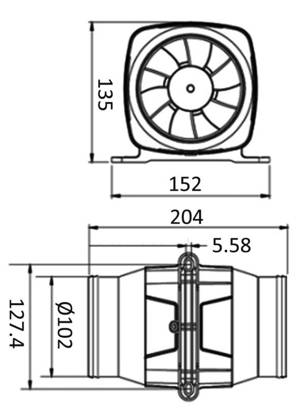 Hyperflow axial blower 7.6m3 12V - foto originale Osculati Srl
