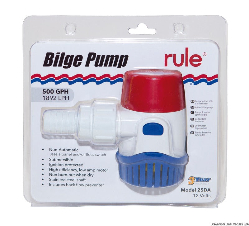 Rule New Generation submersible pump auto 1100 12V - foto originale Osculati Srl