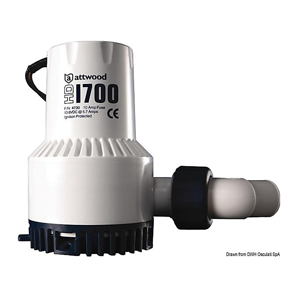 Attwood Heavy Duty bilge pump 12 V 5.7 A - foto originale Osculati Srl