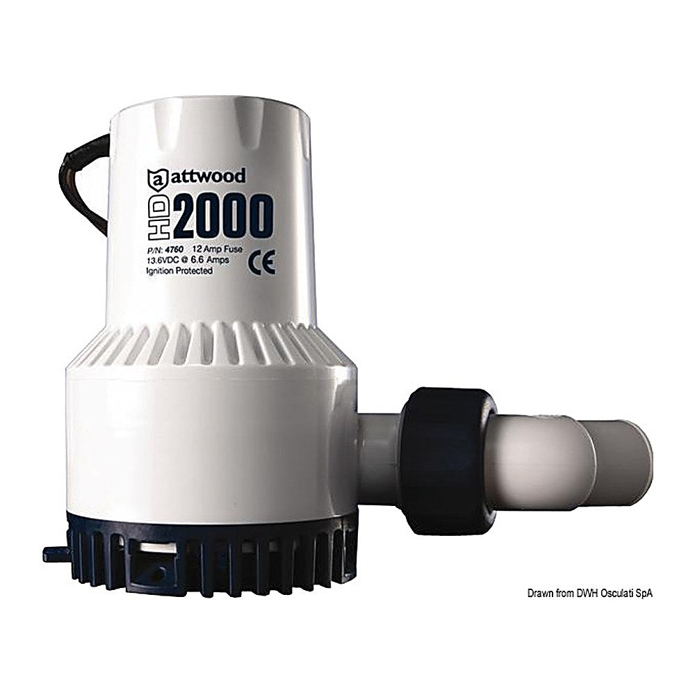 Attwood Heavy Duty bilge pump 12 V 6.6 A - foto originale Osculati Srl