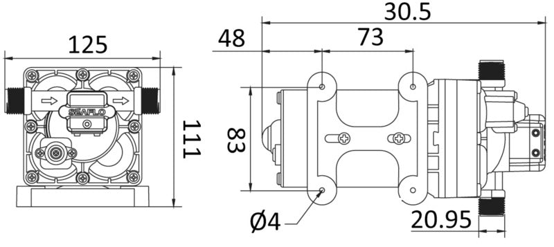 Europump Smart 5-diaphragm fresh water pump24V - foto originale Osculati Srl